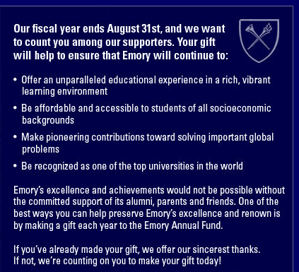 Message from Emory